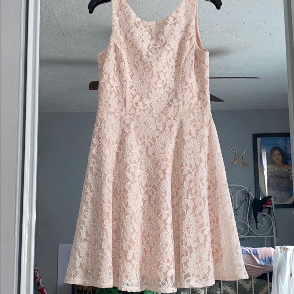 Peach spring dress